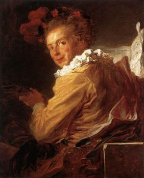 Jean-Honore Fragonard : Man Playing an Instrument